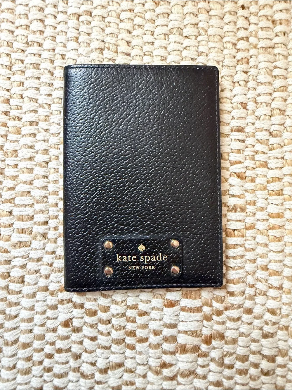 Kate Spade New York Black Leather Travel Passport Cover